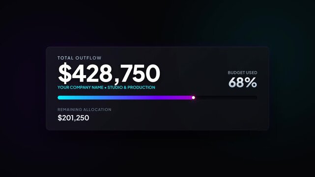 Modern Dark Mode Financial Dashboard UI Outflow Card