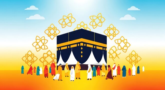 Kaaba Hajj Pilgrimage Islamic Holy Site Mecca.