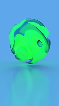 looped 3d animation. spherical waves of the molecular structure of matter. scientific background