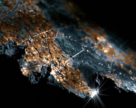 Engraved celestial constellation map on patinated bronze with weathered textures and glowing highlights for ancient myth and astronomy designs