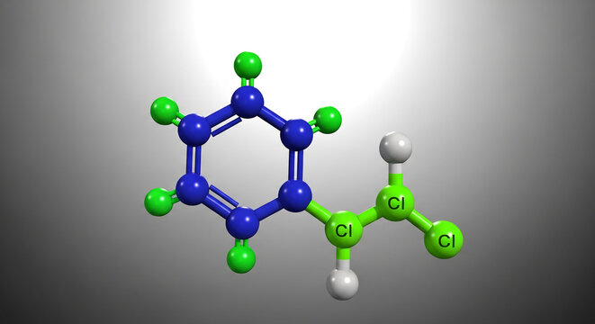 3D molecular model of a chemical compound, showing atoms and bonds, representing scientific research and molecular structure, ideal for educational content