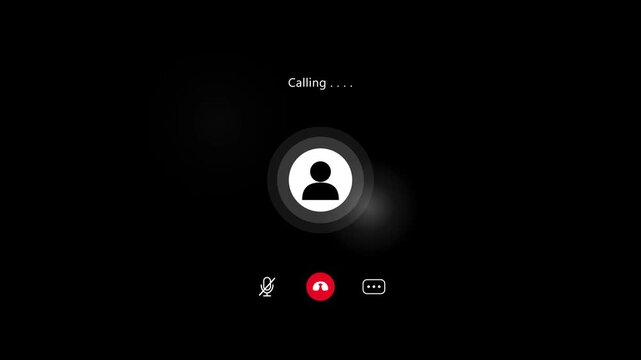 Outgoing voice call interface with avatar icon on black background