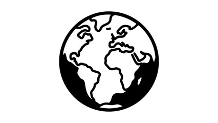 Fototapeta premium Earth Globe Outline Vector Illustration