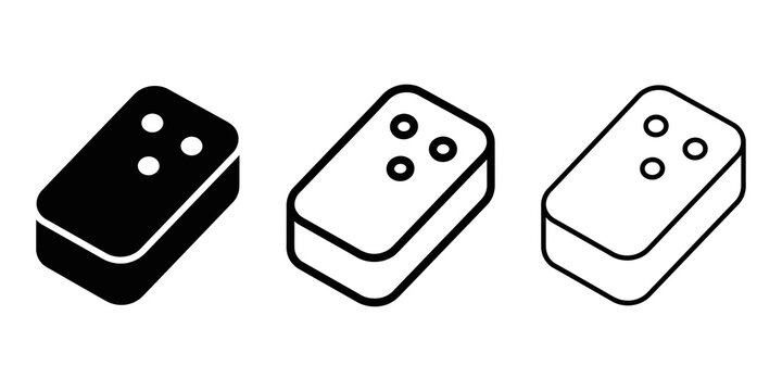 Cleaning sponge icon silhouette vector outline and line art
