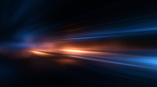 Abstract High Speed Motion Light Trails on Dark Background