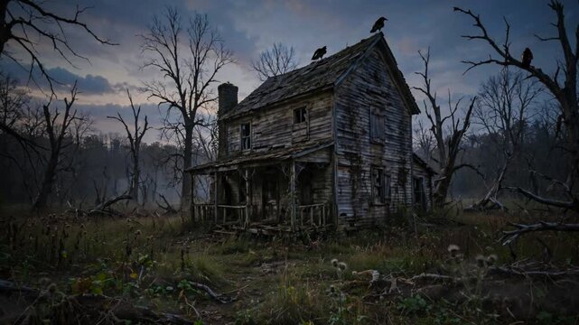 Ravens on abandoned property