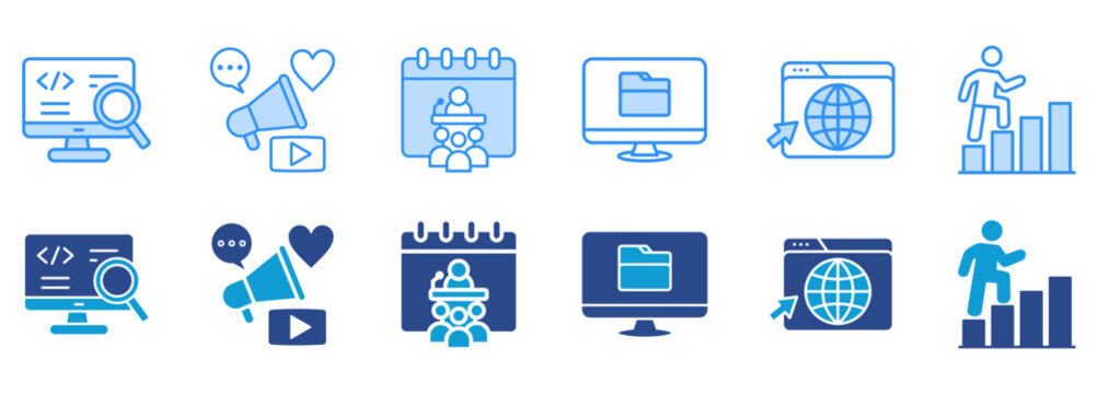 SEM icon pack dual tone collection set. Vector Illustration Concept 