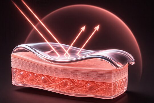 Laser skin rejuvenation concept with epidermis dermis and protective gel layer
