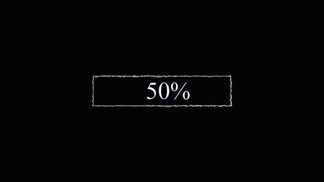 Minimalist loading bar animation with percentage counter, digital progress indicator for ui and ux projects