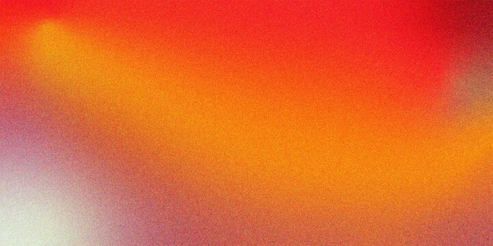 Warm red orange and yellow gradient background with heavy grain noise. Abstract glowing sunset texture for sunny summer designs. Soft blurred backdrop for creative digital art and bright branding.