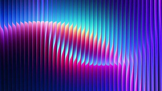 Futuristic smooth neon rings in rotational motion through ribbed glass. Dynamic luminous rings in continuous rotation and refractive glass distortion for creative digital projects. Seamless loop. 4K