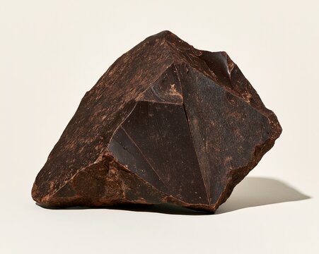 Dark, Rough-Surfaced Rock with Sharp Edges and Cracks