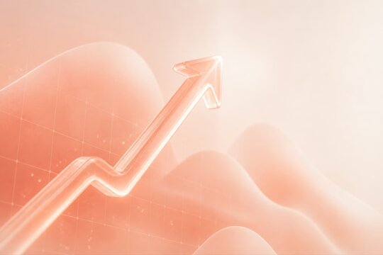 Growth Arrow Over Soft Gradient Background for Business Success Concept