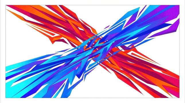Dynamic blue and orange diagonal geometric streaks