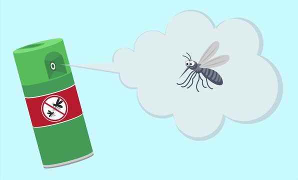 Mosquito spray cartoon animation loop