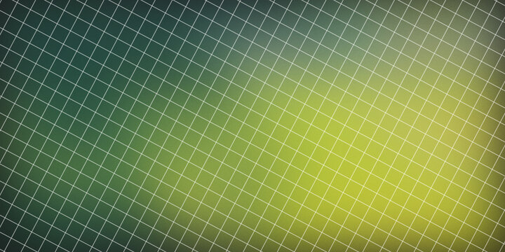 Abstract green and yellow gradient background with white diagonal grid lines.