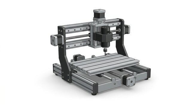 Compact CNC engraving machine with precision spindle and stepper motors