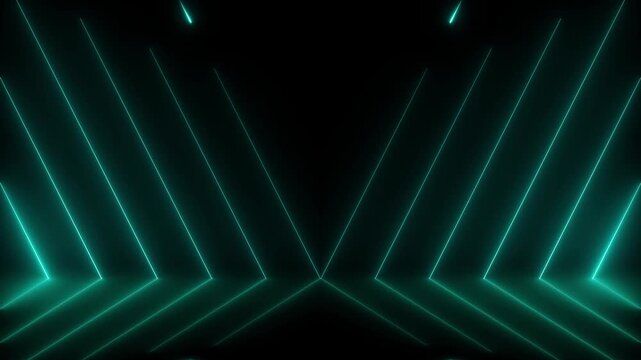 Bright neon syan stripes abstract 2d motion background. Seamless looping animation. 4K footage lazer light animation. .