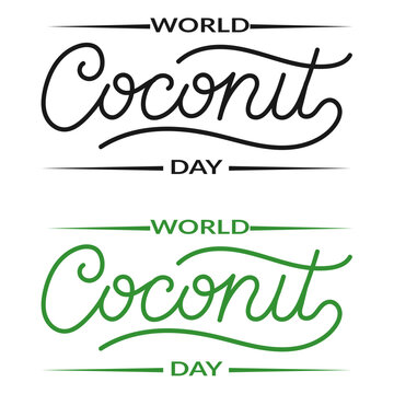 World Coconut Day Typography Vector Design In Stylish Black And Green