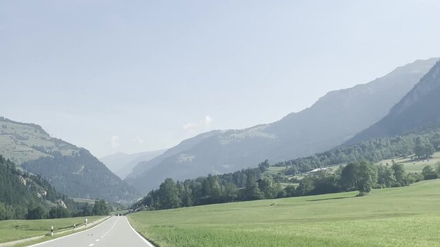 Panoramic view of the Alps and mountain landscape in northern Italy