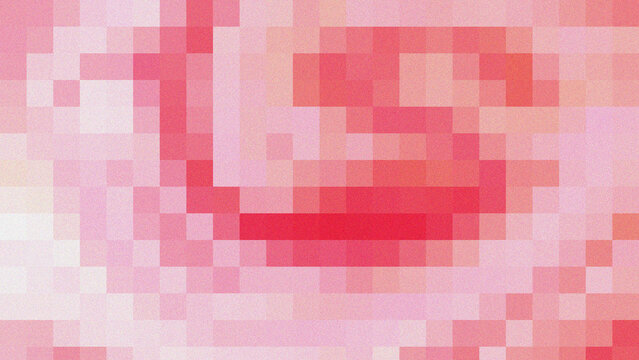 Abstract pixel art background in shades of soft pink and red