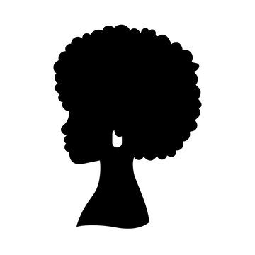 Black Afro Hair Woman Silhouette Illustration