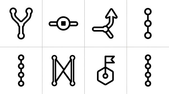 Minimalist Version Control and Workflow Icon Set