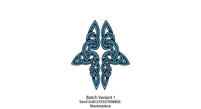 Intricate Blue Celtic Knot Design on White Background