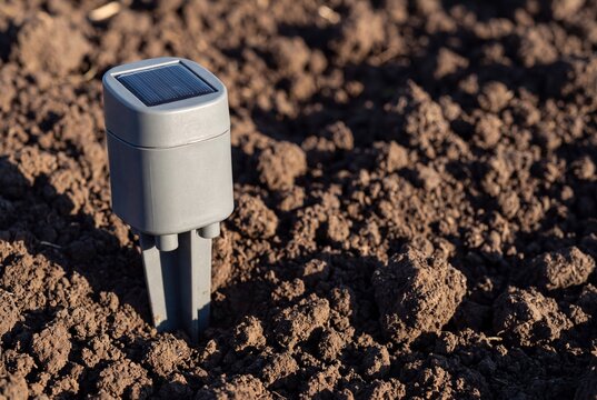 Solar Soil Moisture Sensor in Farm Field