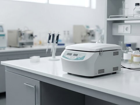 Medical Centrifuge Machine in Sterile Research Lab Laboratory