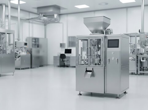 Stainless Steel Pharmaceutical Tablet Press in Cleanroom Facility