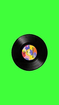 Animated spinning vinyl record with smooth rotation, perfect for music themes, retro media projects, DJ visuals, audio content, nostalgia, and vintage motion graphics.
