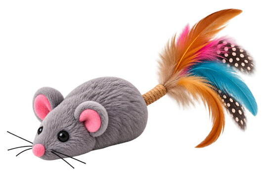 Colorful cartoon mouse with rainbow tail