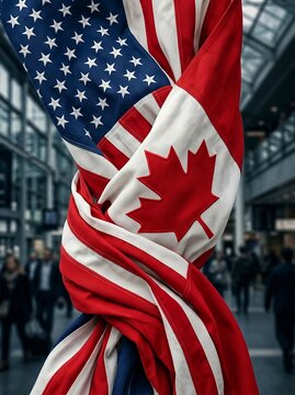 USA and Canada. North American relations, international trade, economic partnership, cross border commerce, diplomacy, and shared economic interests