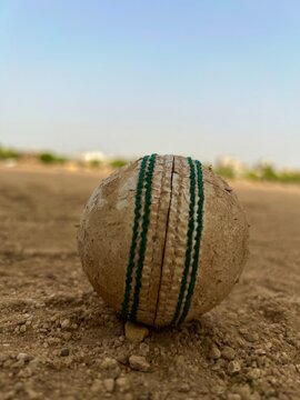 cricket ball on the village field