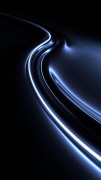 Abstract Glowing Blue Liquid Metal Wave Background