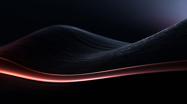 Abstract Dark Wavy Texture Background with Red Glowing Line