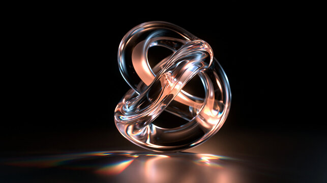 Abstract Glass Knot Sculpture Representing Infinity and Innovation
