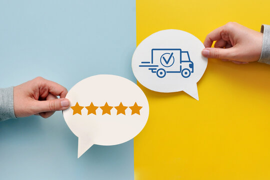 Five Star Customer Review for Delivery Service Concept