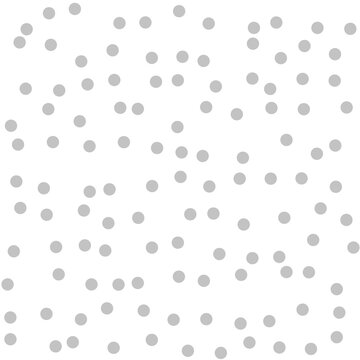 Big light gray round spots scattered. Irregular polka dot. Vector illustration. Transparent PNG version.