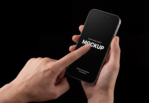 Smartphone Screen Mockup - Hand Holding Display