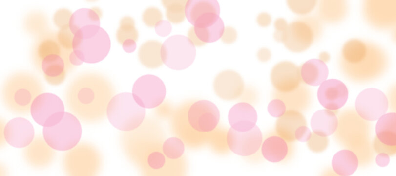 Abstract background with soft pink and orange bokeh circles isolated on transparent background. Festive texture for your design, wallpaper, or greeting card.