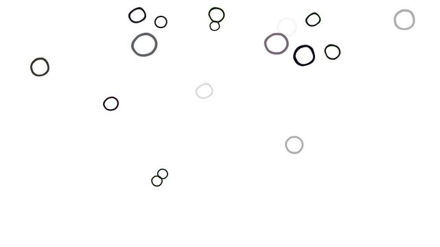 Hand-drawn style 2D animation featuring jittery black floating circles or bubbles on a white background.