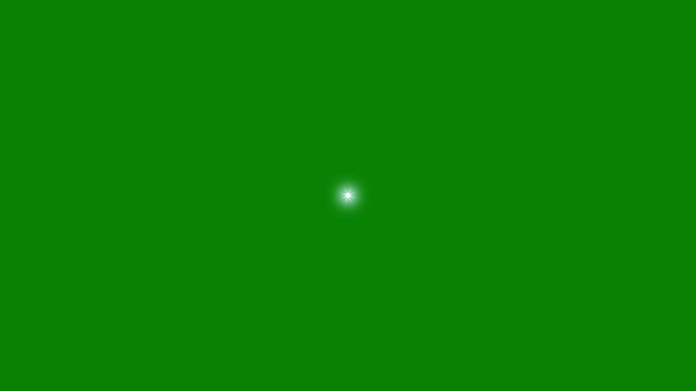 White sparkling stars twinkle animation, glowing doodle shine effect, festive magical glitter bursts, elegant single glitter star smoothly Burning and extinguishing, blinking light on green screen.4k