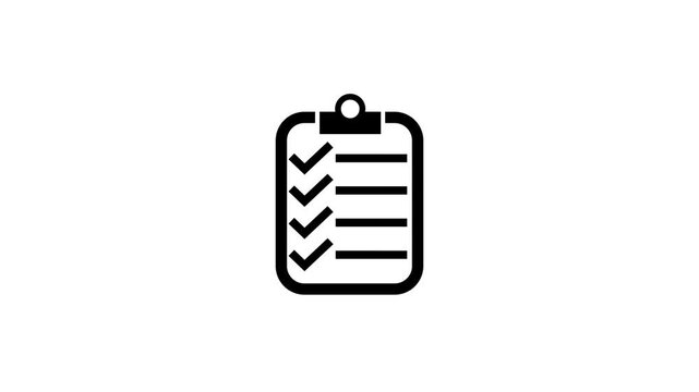 Check list icon, Motion graphics of business document, 4k quality motion video.