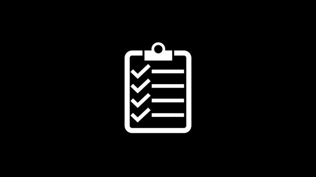 Check list icon, Motion graphics of business document, 4k quality motion video.