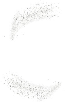 Watercolor splash isolated on white. Silver snowflakes. Silver frame for text.  Silver confetti PNG Design illustration for decoration, wall decor, wallpaper, cover, banner, poster, Sparkle silver.