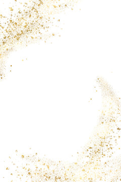  Gold metal watercolor abstract grunge background ink, spray, brush.  The gold foil borders the isolated .PNG Watercolor gold frame for holiday projects card. Premium design, wedding, template.