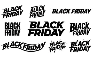 Obraz premium Black friday typography arrangement features repeating text on a black background blackfriday black friday sale discount