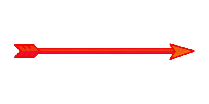 Straight long arrow, right thin line, black cursor, horizontal element, thick pointer vector icon isolated on white background.  Long doodle arrow. vector icon